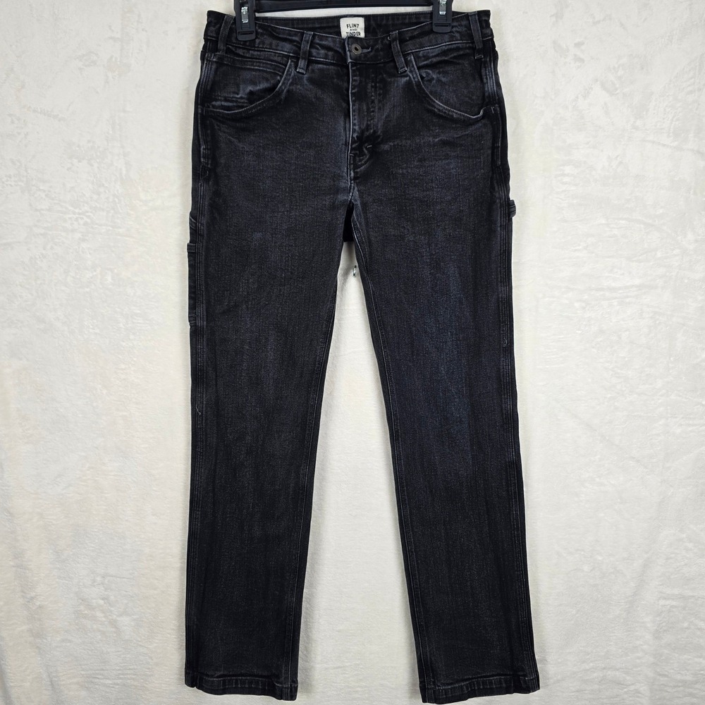 Flint and Tinder 365 Carpenter Pants Mens 32x32 Washed Black Made in USA Denim